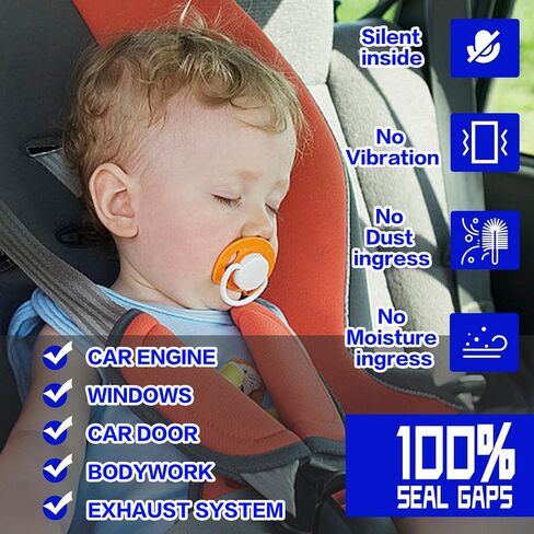 Black RTV Silicone Sealant Adhesive, 100% Silicone Caulk, Waterproof Sealant for Weatherstrip, Windscreen, Engine, High Bond Strength Adhesive Cars & Home Shrink & Crack Proof – 1.8oz / 50g in Kuwait