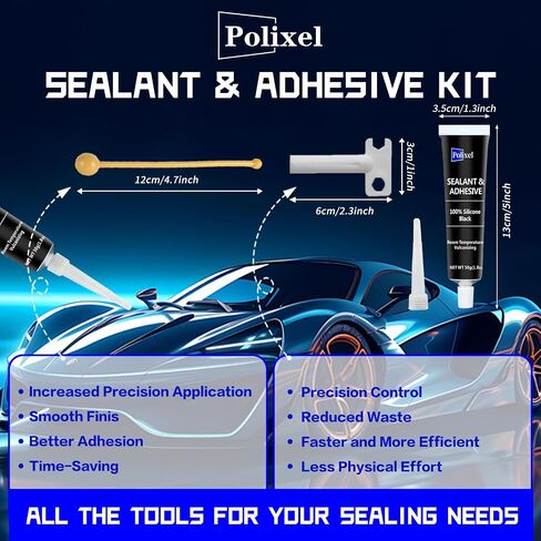 Black RTV Silicone Sealant Adhesive, 100% Silicone Caulk, Waterproof Sealant for Weatherstrip, Windscreen, Engine, High Bond Strength Adhesive Cars & Home Shrink & Crack Proof – 1.8oz / 50g in Kuwait