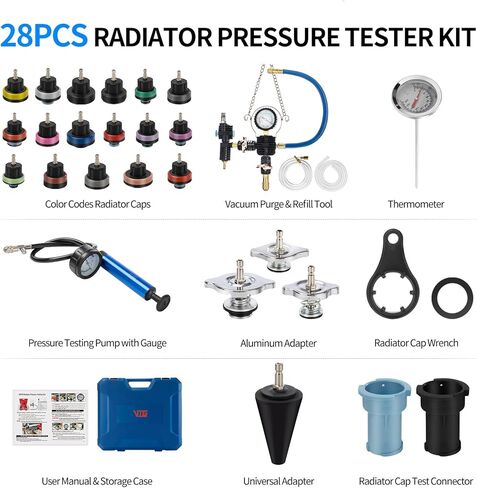 30PCS Coolant Pressure Tester & Vacuum Refill Kit,Radiator Pump Pressure Tester Kit for Automotive Cooling System Water Tank Leakage Detection in Kuwait