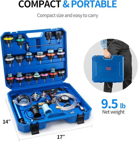 30PCS Coolant Pressure Tester & Vacuum Refill Kit,Radiator Pump Pressure Tester Kit for Automotive Cooling System Water Tank Leakage Detection in Kuwait