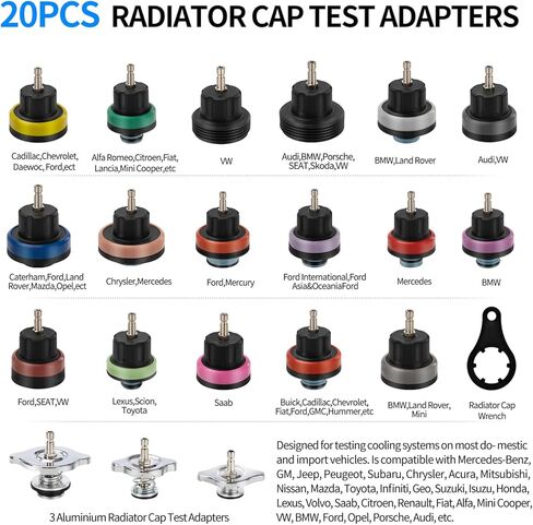 30PCS Coolant Pressure Tester & Vacuum Refill Kit,Radiator Pump Pressure Tester Kit for Automotive Cooling System Water Tank Leakage Detection in Kuwait