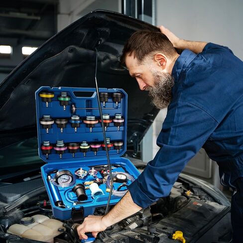 30PCS Coolant Pressure Tester & Vacuum Refill Kit,Radiator Pump Pressure Tester Kit for Automotive Cooling System Water Tank Leakage Detection in Kuwait