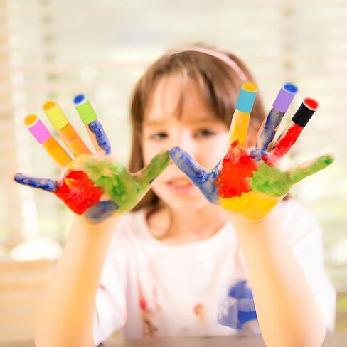 32 Pcs Finger Sponge Daubers,Finger Painting Sponge Craft Drawing,Craft Finger Sponge Daubers Drawing Project for Painting Art,Card Making(Black) in Kuwait