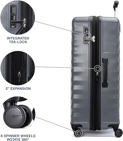 Travelpro Maxlite Air V2 Hardside Expandable Checked Luggage, 8 Spinner Wheels, Lightweight Hard Shell Suitcase, TSA lock, Teal, Checked Medium 25-Inch in Kuwait