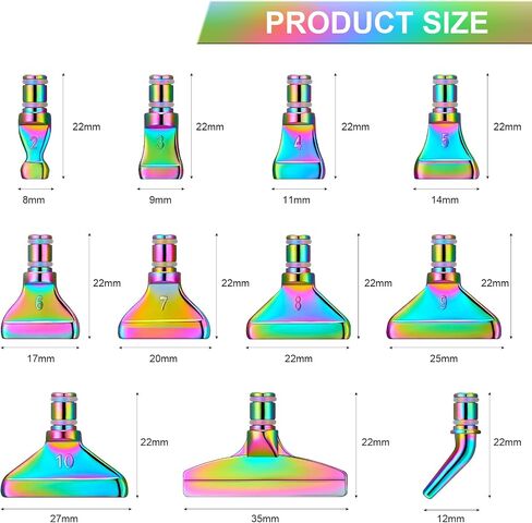 Moxweyeni 11 قطعة من الماس المعادن المعدنية أكياس DIY Diamond Paint Metal Pen Tips 11 Styles Multi Placer Tips 5D ملحقات اللوحة الفولاذ المقاوم للصدأ استبدال رؤوس القلم (الفضة) in Kuwait