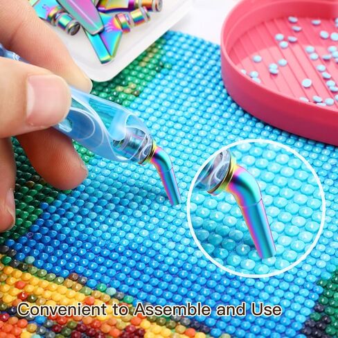 Moxweyeni 11 قطعة من الماس المعادن المعدنية أكياس DIY Diamond Paint Metal Pen Tips 11 Styles Multi Placer Tips 5D ملحقات اللوحة الفولاذ المقاوم للصدأ استبدال رؤوس القلم (الفضة) in Kuwait