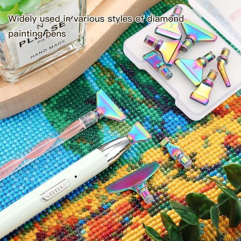 Moxweyeni 11 قطعة من الماس المعادن المعدنية أكياس DIY Diamond Paint Metal Pen Tips 11 Styles Multi Placer Tips 5D ملحقات اللوحة الفولاذ المقاوم للصدأ استبدال رؤوس القلم (الفضة) in Kuwait