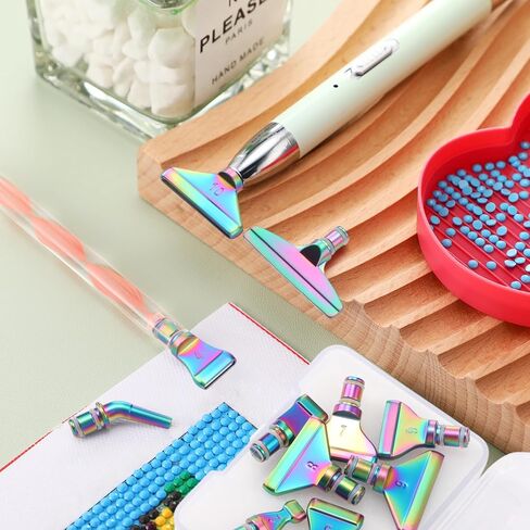 Moxweyeni 11 قطعة من الماس المعادن المعدنية أكياس DIY Diamond Paint Metal Pen Tips 11 Styles Multi Placer Tips 5D ملحقات اللوحة الفولاذ المقاوم للصدأ استبدال رؤوس القلم (الفضة) in Kuwait