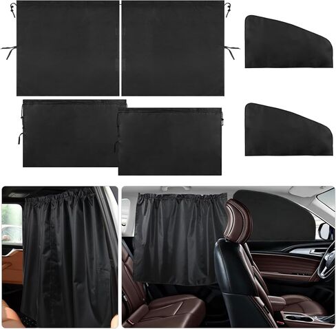 KanSmart 5 Pcs Car Curtains 95% Light Blocking Car Privacy Curtains for UV Protection, Auto Privacy Side Sunshades Camping Accessories for Sedan SUV Sleeping Travel Camping in Saudi Arabia