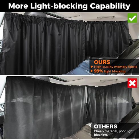 KanSmart 5 Pcs Car Curtains 95% Light Blocking Car Privacy Curtains for UV Protection, Auto Privacy Side Sunshades Camping Accessories for Sedan SUV Sleeping Travel Camping in Saudi Arabia