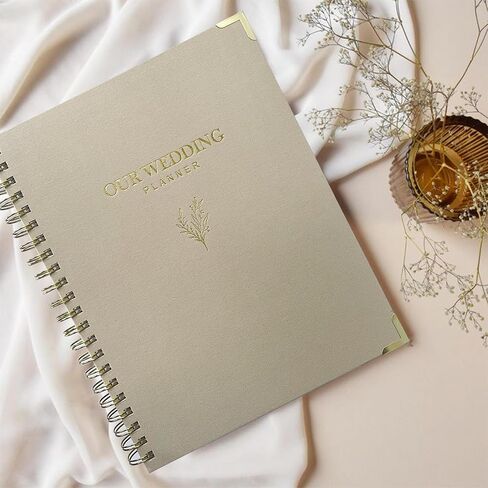 Wedding Planner Book and Organizer for Bride - Elegant Linen Cover Wedding Planning Binder with Checklists,Pockets & Calendars,Perfect Engagement Gifts for Couples(Beige) in Saudi Arabia
