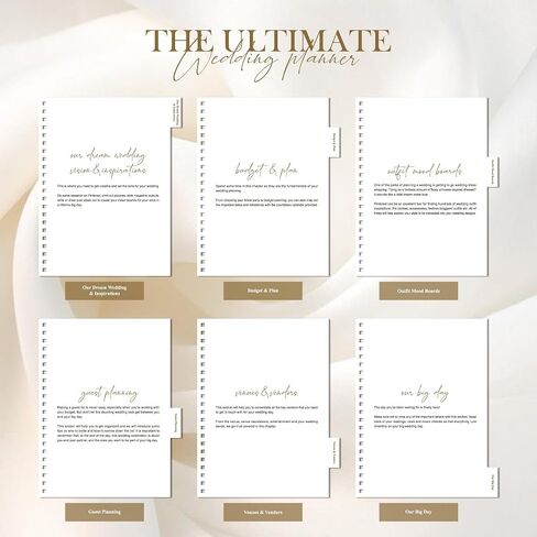 Wedding Planner Book and Organizer for Bride - Elegant Linen Cover Wedding Planning Binder with Checklists,Pockets & Calendars,Perfect Engagement Gifts for Couples(Beige) in Saudi Arabia