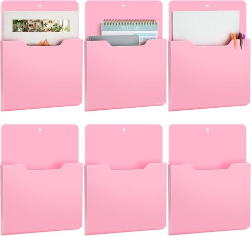 Epakh 6 Pack Magnetic File Paper Paper Magnetic Paper Magazed Magazine Magazine Magazine Pockets للثلاجة ، السبورة البيضاء ، المكتب ، الفصل الدراسي ، المنزل ، لوازم المعلمين (كبيرة) in Kuwait