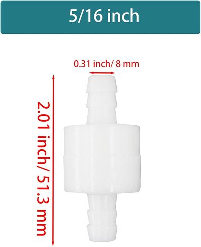 6PCS 3/8 Inch Plastic Check Valve, Non Return Ozone Resistance, Plastic One Way Barb Hose Inline Non Return for Water Fuel Oil Air Gas in Saudi Arabia