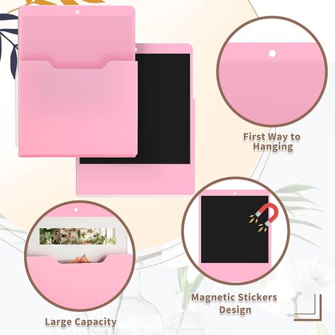 Epakh 6 Pack Magnetic File Paper Paper Magnetic Paper Magazed Magazine Magazine Magazine Pockets للثلاجة ، السبورة البيضاء ، المكتب ، الفصل الدراسي ، المنزل ، لوازم المعلمين (كبيرة) in Kuwait