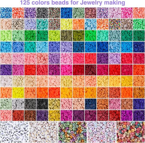 Xseino 33000pcs Clay Beads Makelet Makelet - 180 Collors 8boxes Polymer Clay Beads و 2 styles beads ， مع إكسسوارات صنع المجوهرات الغنية و 3 لفائف بلورية من الحرف اليدوية in Kuwait