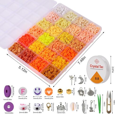 Xseino 33000pcs Clay Beads Makelet Makelet - 180 Collors 8boxes Polymer Clay Beads و 2 styles beads ， مع إكسسوارات صنع المجوهرات الغنية و 3 لفائف بلورية من الحرف اليدوية in Kuwait