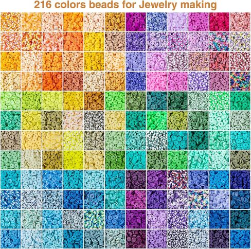 Xseino 33000pcs Clay Beads Makelet Makelet - 180 Collors 8boxes Polymer Clay Beads و 2 styles beads ， مع إكسسوارات صنع المجوهرات الغنية و 3 لفائف بلورية من الحرف اليدوية in Kuwait