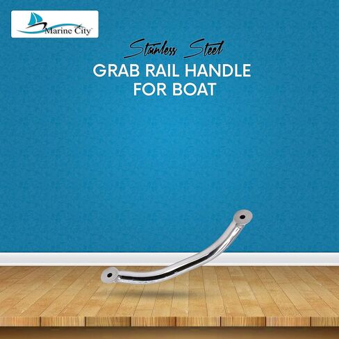 MARINE CITY Handrail Grab Rail Handle, 304 Stainless Steel with Double-End Studs, 12 Inches, Water & Corrosion-Resistant, Ideal for Marines, Boats, Yachts, Kayaks in Saudi Arabia