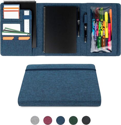 غلاف مخطط قوي لـ Rocketbook Smart Notebook - Padfolio المقاوم للماء ، Padfolio الأعمال مع سطح كتابة الشركة ، يناسب الحجم التنفيذي A5 ، Rocketbook Accessories (Gray) in Saudi Arabia