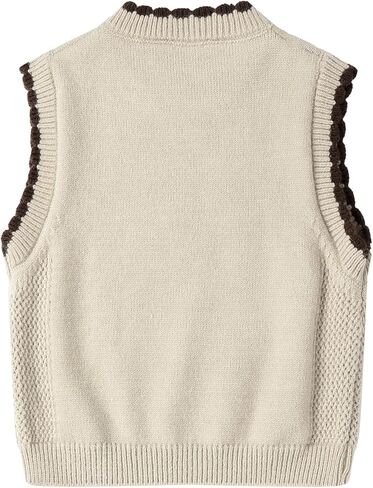 Mud Kingdom Girls Knit Sweater Vest Sleeveless Floral Embroidery Knitted Crewneck Top in Kuwait