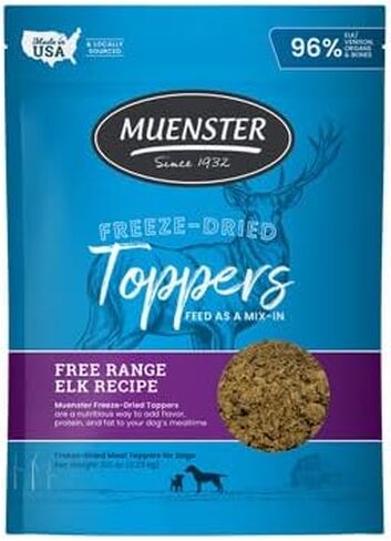 Muenster 3-in-1 Turkey-Duck-Chicken Freeze Dried Dog Food Topper (5oz) - Made in USA in Kuwait