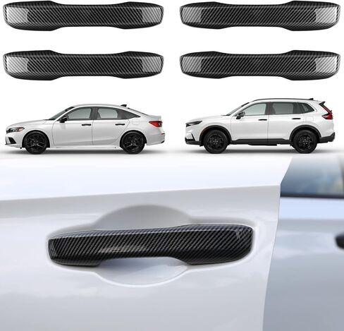 Thenice for 11th Gen Civic Accessories Door Handle Cover Exterior Handle Protection Compatible with Honda Civic 2022-2025, Accord/CR-V/HR-V -Piano Black in Saudi Arabia