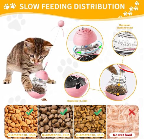 Cat Interactive Toys Engaging Wand, Durable Slow Food Treat Dispenser, and Tumbler Design for Indoor Cats, Ideal for Boredom Relief Gift for Kitten, Grape Purple in Kuwait