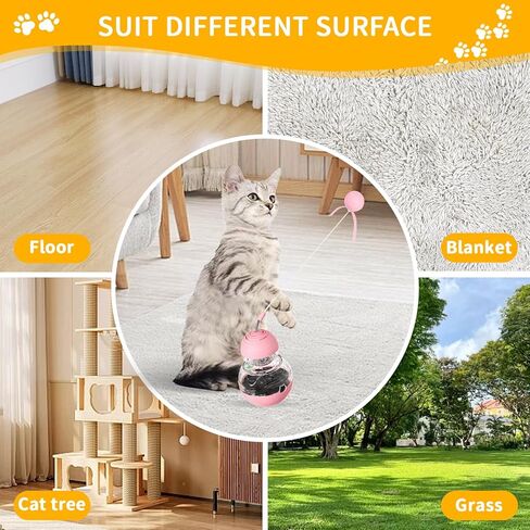 Cat Interactive Toys Engaging Wand, Durable Slow Food Treat Dispenser, and Tumbler Design for Indoor Cats, Ideal for Boredom Relief Gift for Kitten, Grape Purple in Kuwait