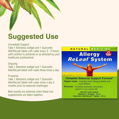 Herbs Etc. Allergy ReLeaf System - Seasonal Discomfort Supplement - Provides Seasonal Support for Sneezing & Itchy Eyes - Supports Sinus Function - 60 Softgels (60 Servings), 60 Tablets (60 Servings) in Saudi Arabia