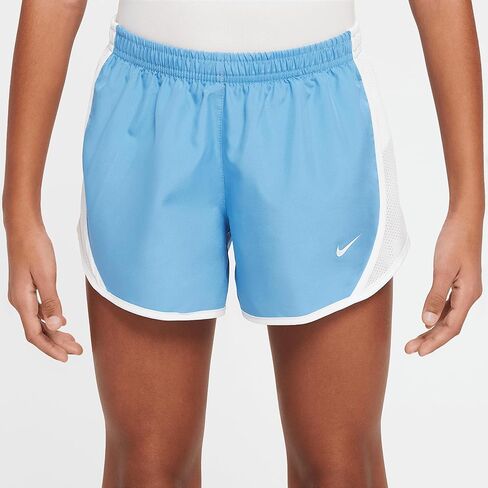 Nike Tempo Big Kids' (Girls') Dri-FIT Running Shorts (Light Wild Mango/White/Vintage Coral/White, 848196-643) Size Medium in Saudi Arabia