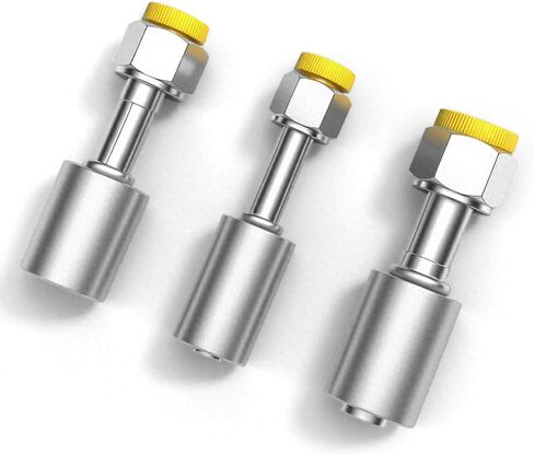 3PCS Air Conditioning #6#8#10 Sliver AC Fitting Set Female Oring Beadlock 180 Degree (Straight) in Kuwait