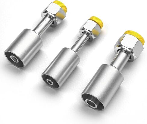 3PCS Air Conditioning #6#8#10 Sliver AC Fitting Set Female Oring Beadlock 180 Degree (Straight) in Kuwait