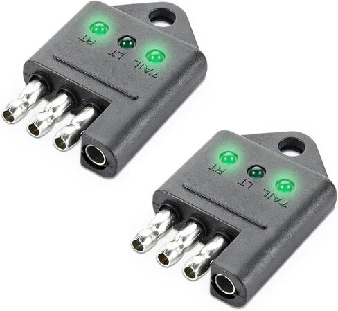 4-Pin Trailer Plug Circuit Tester - 4 Way Flat Trailer Light Wiring Tester With LED Indicators in Kuwait