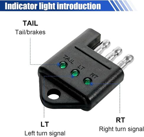 4-Pin Trailer Plug Circuit Tester - 4 Way Flat Trailer Light Wiring Tester With LED Indicators in Kuwait