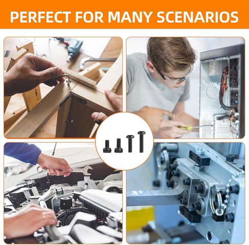1760 قطعة من مجموعة البراغي المترية، مجموعة مسامير وصواميل مترية من سبائك الصلب من الدرجة 12.9 M2 M3 M4 M5، غطاء رأس مقبس سداسي مطلي بالزنك الأسود، مجموعة صواميل ومسامير مترية مع مفاتيح سداسية in Kuwait