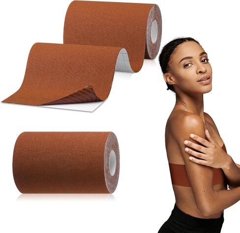 2 Rolls Trans FTM Binder Tape for Chest Binding Adhesive Trans Chest Tape Flat Invisible Tape for Breast Lift Boob Body Shaping, 4 Inch x 13 ft Each in Saudi Arabia