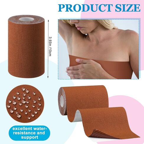 2 Rolls Trans FTM Binder Tape for Chest Binding Adhesive Trans Chest Tape Flat Invisible Tape for Breast Lift Boob Body Shaping, 4 Inch x 13 ft Each in Saudi Arabia