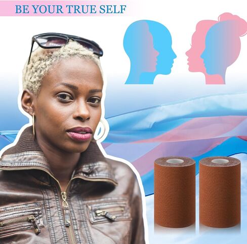 2 Rolls Trans FTM Binder Tape for Chest Binding Adhesive Trans Chest Tape Flat Invisible Tape for Breast Lift Boob Body Shaping, 4 Inch x 13 ft Each in Saudi Arabia