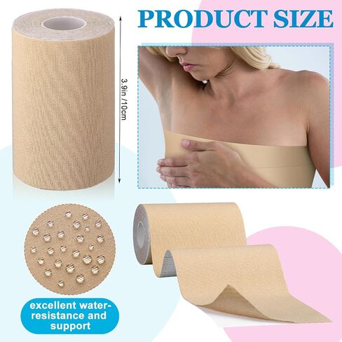 2 Rolls Trans FTM Binder Tape for Chest Binding Adhesive Trans Chest Tape Flat Invisible Tape for Breast Lift Boob Body Shaping, 4 Inch x 13 ft Each in Saudi Arabia