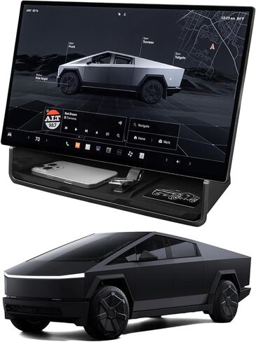 بالنسبة إلى Tesla Model Y (2019 ~ 2026) منظم وحدة التحكم-1* [2-in-1 صينية طعام للسيارة وخلفها منظم الشاشة] و 1* تحت تصميم مربع تخزين الشاشة متوافق مع طراز Y Juniper-مع حصيرة مضادة للانزلاق in Kuwait