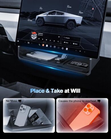 بالنسبة إلى Tesla Model Y (2019 ~ 2026) منظم وحدة التحكم-1* [2-in-1 صينية طعام للسيارة وخلفها منظم الشاشة] و 1* تحت تصميم مربع تخزين الشاشة متوافق مع طراز Y Juniper-مع حصيرة مضادة للانزلاق in Kuwait