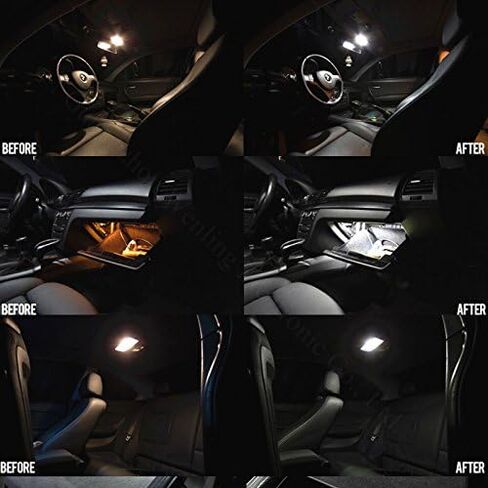 WLJH 2pcs Pure White T10 LED Bulb 194 168 W5W 12V 18V 3030 Chipsets with 360 Degree Projection for Car Truck Motorcycle Interior Dome License Plate Parking Sidemarker Side Light in Saudi Arabia