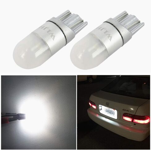WLJH 2pcs Pure White T10 LED Bulb 194 168 W5W 12V 18V 3030 Chipsets with 360 Degree Projection for Car Truck Motorcycle Interior Dome License Plate Parking Sidemarker Side Light in Saudi Arabia