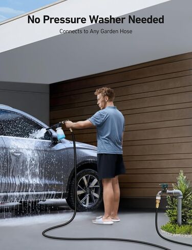 AstroAI Foam Gun Car Wash Gun with Wash Mitt, Quick Connect to Most Garden Hose, Foam Blaster Equips with 3/4" Universal Garden 3/8" Quick Connector, Amber Lable in Saudi Arabia
