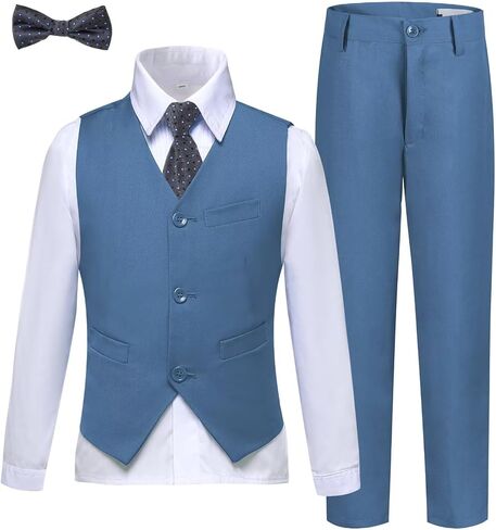 Boys Suits Slim Fit Toddler Tuxedo Suit Set for Teen Boys Communion Dress Clothes Kids Wedding Ring Bearer Outfit in Saudi Arabia