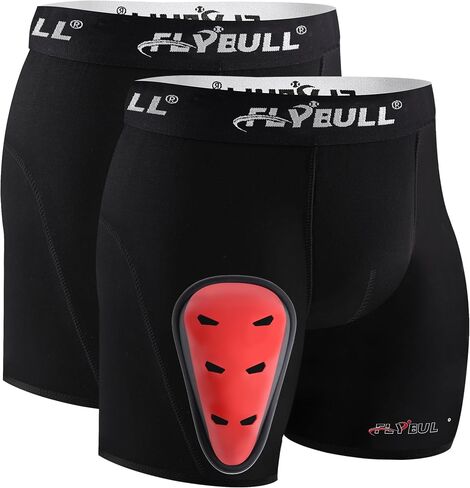 2-Pack Boys Cup Underwear Youth Boxer Briefs with 1 Soft Protective Athletic Cup for Baseball, Football, Lacrosse in Kuwait