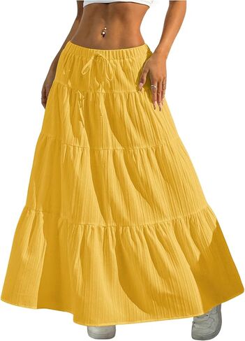 Verdusa Women's Flowy Flared Groude Boho Long Tkirt Summer Maxi Skirt in Kuwait