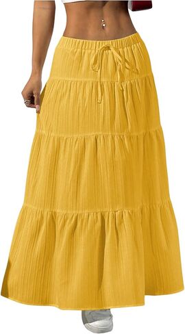 Verdusa Women's Flowy Flared Groude Boho Long Tkirt Summer Maxi Skirt in Kuwait