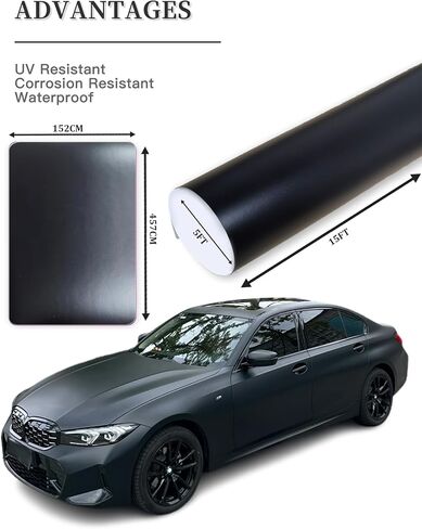 3ft x 5ft 3D Carbon Fiber Car Vinyl Wrap Roll, Durable Easy Application Automotive Wrapping Film for Car Body Protection (Carbon Fiber Black) in Saudi Arabia